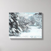 Sneeuw van Gustave Courbet Pine Trees op sneeuw Canvas Afdruk (Voorkant)