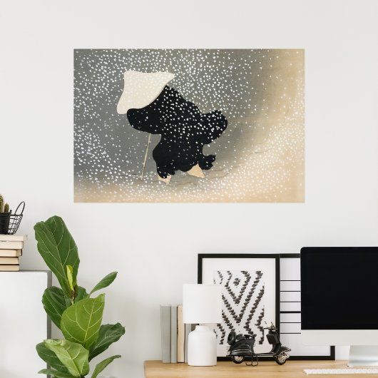 sneeuw van Momoyogusa  Japanse kunst Poster (Thuiskantoor)