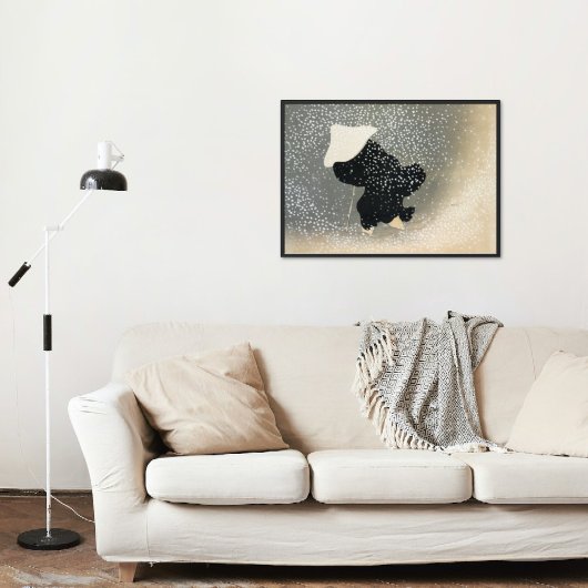 sneeuw van Momoyogusa  Japanse kunst Poster