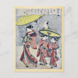 sneeuw van Suzuki, Harunobu Ukiyoe Briefkaart