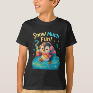 Sneeuw Veel Leuk Schattige Penguin Kerstontwerp T-shirt