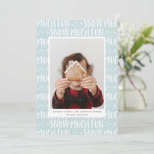 Sneeuw veel leuke fotoscript tekst modern (Staand voorkant)