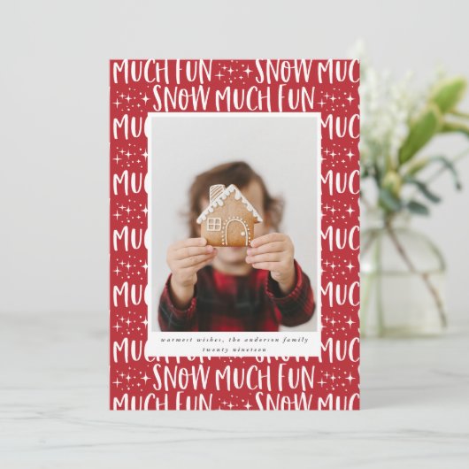 Sneeuw veel leuke fotoscript tekst modern (Staand voorkant)