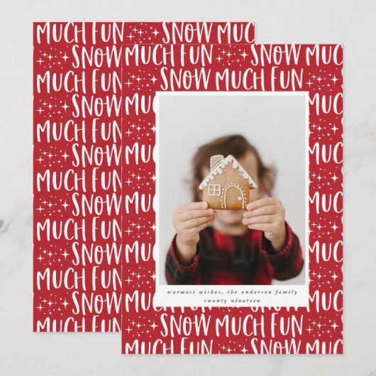 Sneeuw veel leuke fotoscript tekst modern (Voorkant / Achterkant)