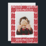 Sneeuw veel leuke fotoscript tekst modern<br><div class="desc">De tekst van het Joyful fotomanuscript moderne vakantiekaart. De achtergrondkleur kan worden aangepast aan uw foto. Een deel van een leuk,  wintervakantie collectie.</div>