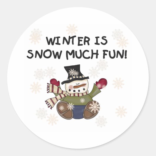 Sneeuw Veel Leuke Sneeuwman Vakantie Ronde Sticker (Voorkant)