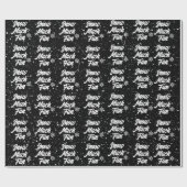 Sneeuw Veel Leuke Sneeuwvlokken Op Zwart Cadeaupapier (Vlak)