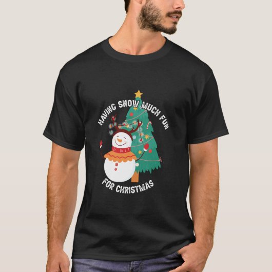 Sneeuw Veel Leuke Xmas Winter Spelen Vrolijk Kerst T-shirt (Voorkant)