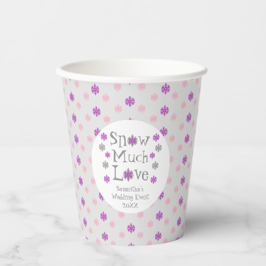 Sneeuw Veel Liefde Trouwfeest Papieren Bekers (Voorkant)