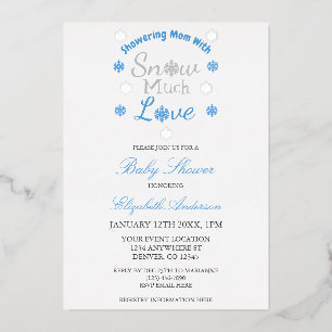 Sneeuw Veel Liefde Winter Sneeuwvlok Baby Shower Folie Uitnodiging