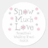 Sneeuw Veel liefdesbruiloft Ronde Sticker (Voorkant)