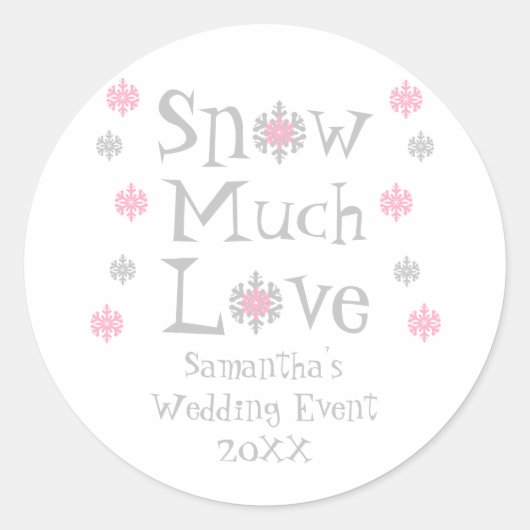 Sneeuw Veel liefdesbruiloft Ronde Sticker (Voorkant)