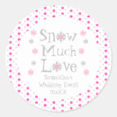 Sneeuw Veel liefdesbruiloft Ronde Sticker (Voorkant)