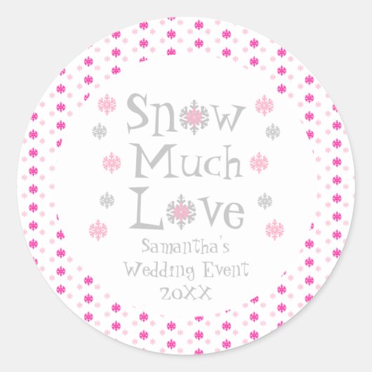 Sneeuw Veel liefdesbruiloft Ronde Sticker (Voorkant)