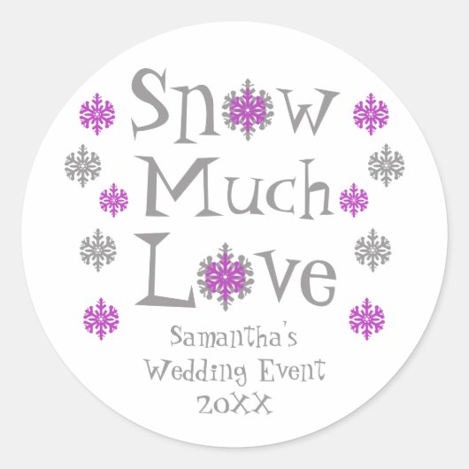 Sneeuw Veel liefdesbruiloft Ronde Sticker (Voorkant)