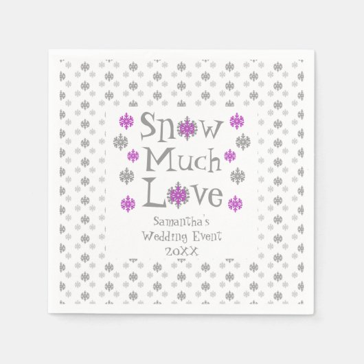 Sneeuw Veel liefdesbruiloft Servet (Voorkant)