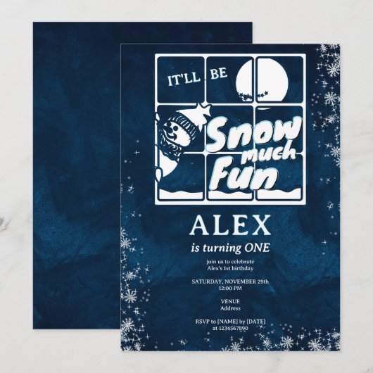 Sneeuw Veel plezier Elke leeftijd Sneeuwman Winter Kaart (Voorkant / Achterkant)