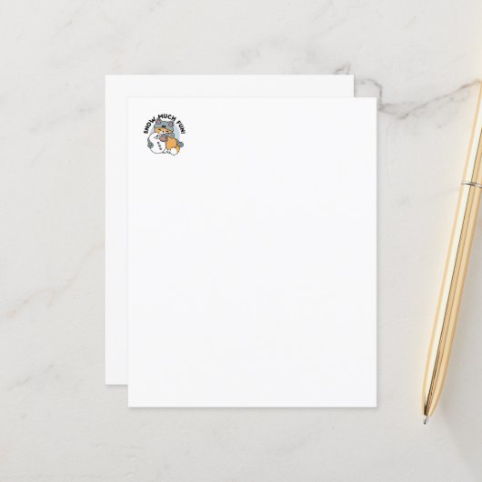 Sneeuw veel plezier kat winter vakantie ontwerp (Voorkant / Achterkant in situ)