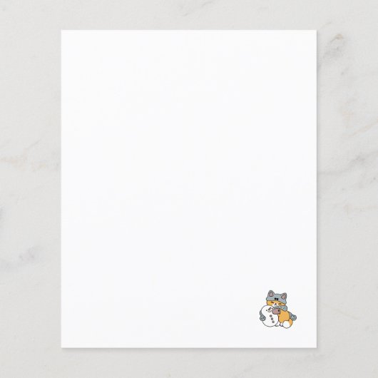 Sneeuw veel plezier kat winter vakantie ontwerp (Achterkant)