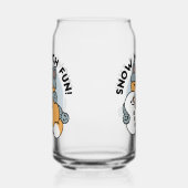 Sneeuw veel plezier kat winter vakantie ontwerp blikvorm glas (Rechts)