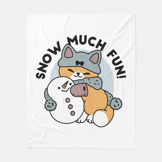 Sneeuw veel plezier kat winter vakantie ontwerp fleece deken (Voorkant)