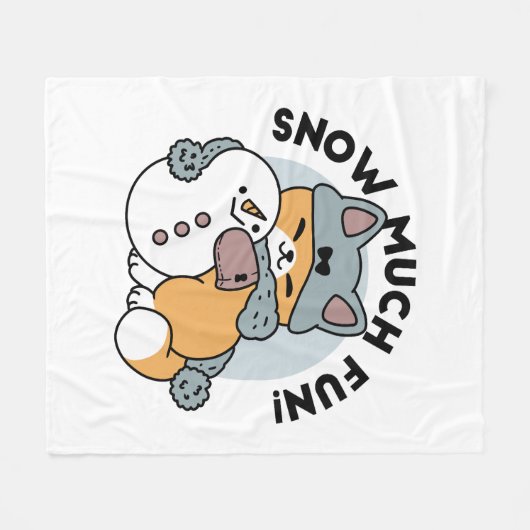 Sneeuw veel plezier kat winter vakantie ontwerp fleece deken (Voorkant (Horizontaal))