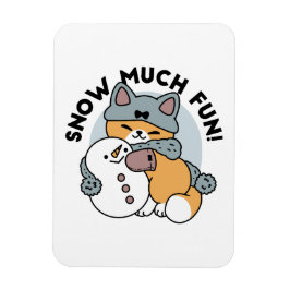 Sneeuw veel plezier kat winter vakantie ontwerp magneet