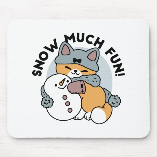 Sneeuw veel plezier kat winter vakantie ontwerp muismat (Voorkant)