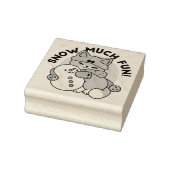 Sneeuw veel plezier kat winter vakantie ontwerp rubberstempel (Stempel)