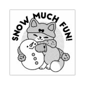 Sneeuw veel plezier kat winter vakantie ontwerp rubberstempel (Afrduk)