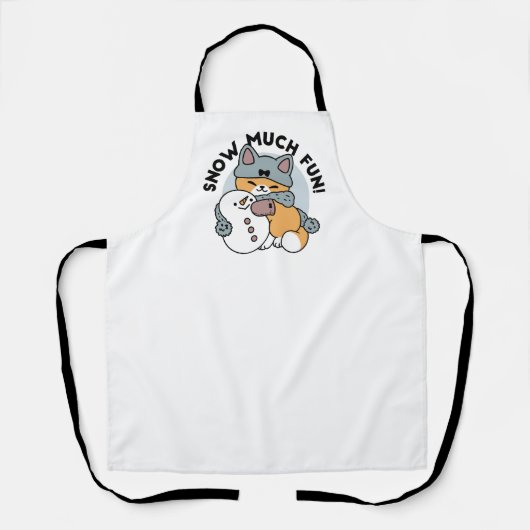 Sneeuw veel plezier kat winter vakantie ontwerp schort (Voorkant)
