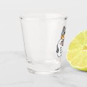 Sneeuw veel plezier kat winter vakantie ontwerp shot glas (Links)