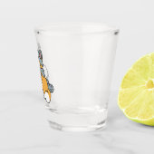 Sneeuw veel plezier kat winter vakantie ontwerp shot glas (Rechts)