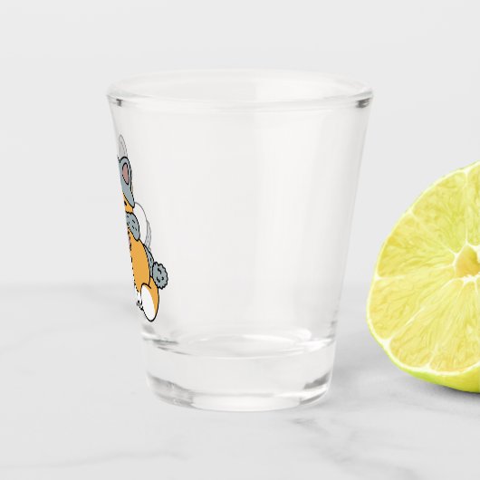 Sneeuw veel plezier kat winter vakantie ontwerp shot glas (Rechts)