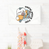 Sneeuw veel plezier kat winter vakantie ontwerp spandoek (Insitu)