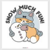 Sneeuw veel plezier kat winter vakantie ontwerp sticker (Vel)