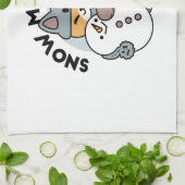 Sneeuw veel plezier kat winter vakantie ontwerp theedoek (Gevouwen)