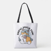 Sneeuw veel plezier kat winter vakantie ontwerp tote bag (Achterkant)