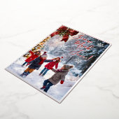 Sneeuw veel plezier kinderen spelen kerst Kaart (Gedraaid)