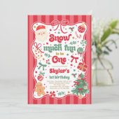 Sneeuw Veel Plezier Om Eén Kerstboog Verjaardag Kaart (Staand voorkant)