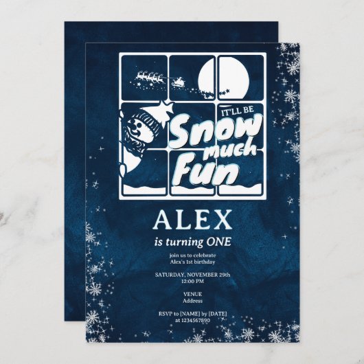 Sneeuw veel plezier Santa Sleigh elke leeftijd ver Kaart (Voorkant / Achterkant)