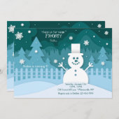 Sneeuw veel plezier verjaardagsfeestje uitnodiging (Voorkant / Achterkant)