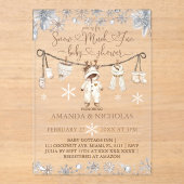 Sneeuw veel plezier Winter Baby shower Acryl Uitnodigingen (Voorkant)