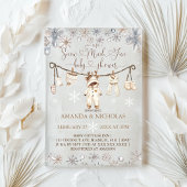 Sneeuw veel plezier Winter Baby shower Acryl Uitnodigingen