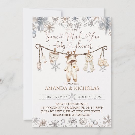 Sneeuw veel plezier Winter Baby shower Kaart (Voorkant)