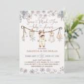 Sneeuw veel plezier Winter Baby shower Kaart (Staand voorkant)