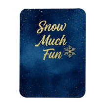 Sneeuw Veel Plezier Wintermagneet – Gouden Sneeuwv