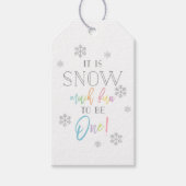 Sneeuw veel plezier | Zilveren Regenboog eerste ve Cadeaulabel (Voorkant)