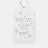 Sneeuw veel plezier | Zilveren Regenboog eerste ve Cadeaulabel (Achterkant)