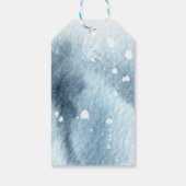 Sneeuw verliefd besneeuwde dennen winter bruidsfee cadeaulabel (Achterkant)